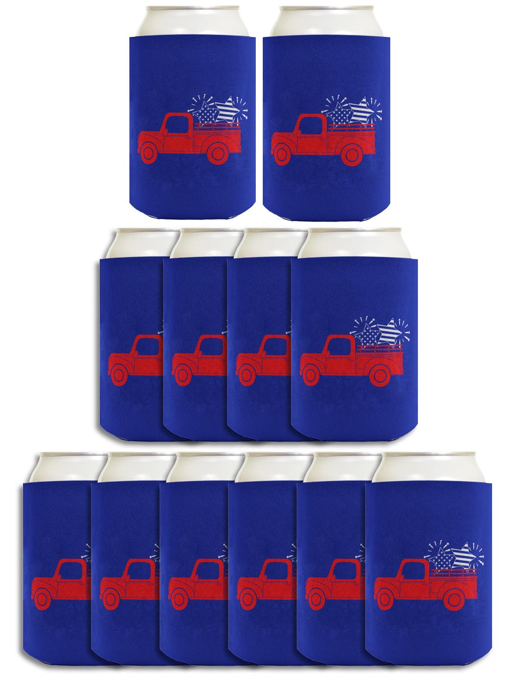 Stars and Stripes Truck Royal Blue Standard or Slim Can Thermocooler Drink Sleeve
