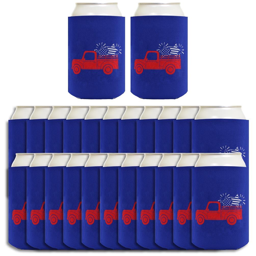 Stars and Stripes Truck Royal Blue Standard or Slim Can Thermocooler Drink Sleeve