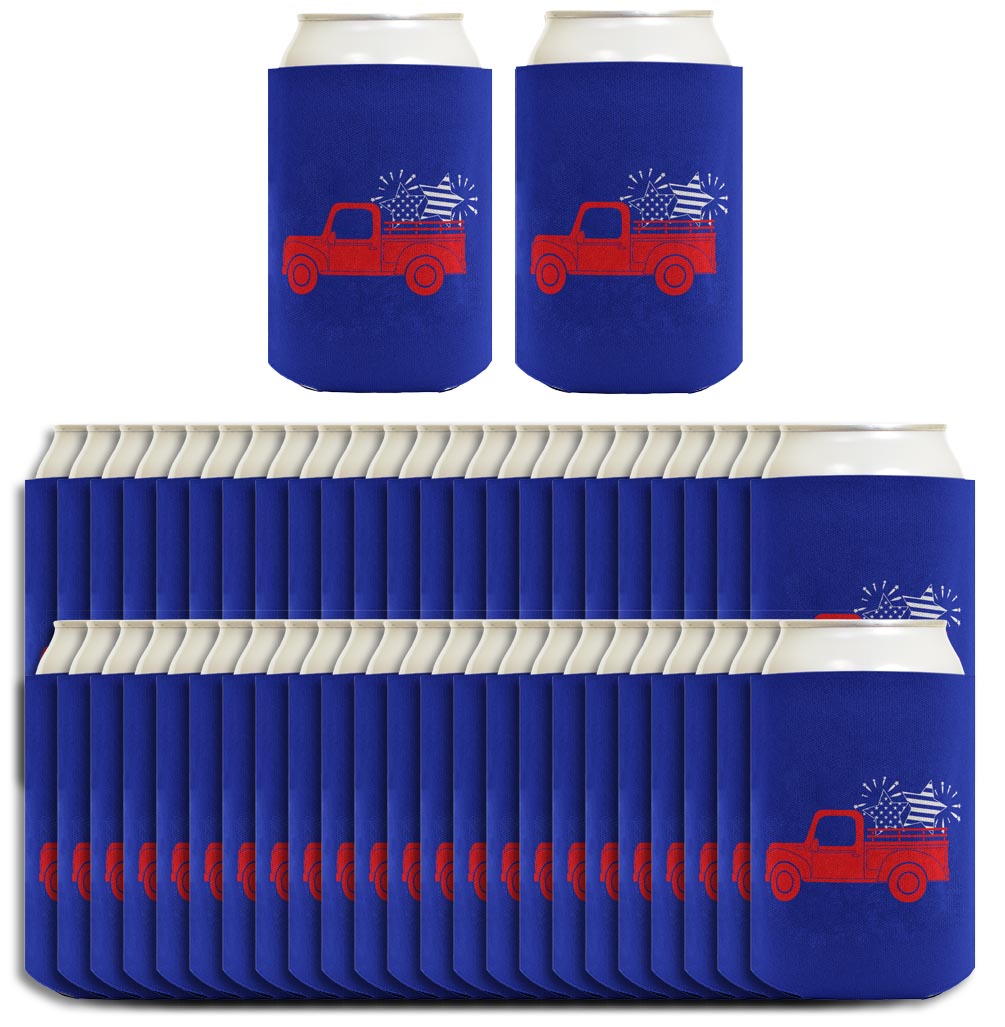 Stars and Stripes Truck Royal Blue Standard or Slim Can Thermocooler Drink Sleeve