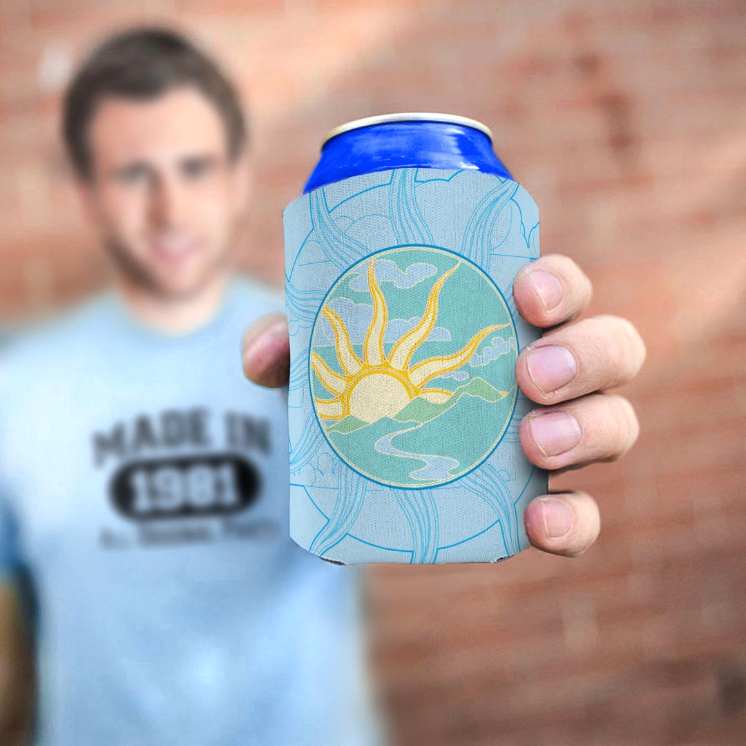 man holding drink sleeve