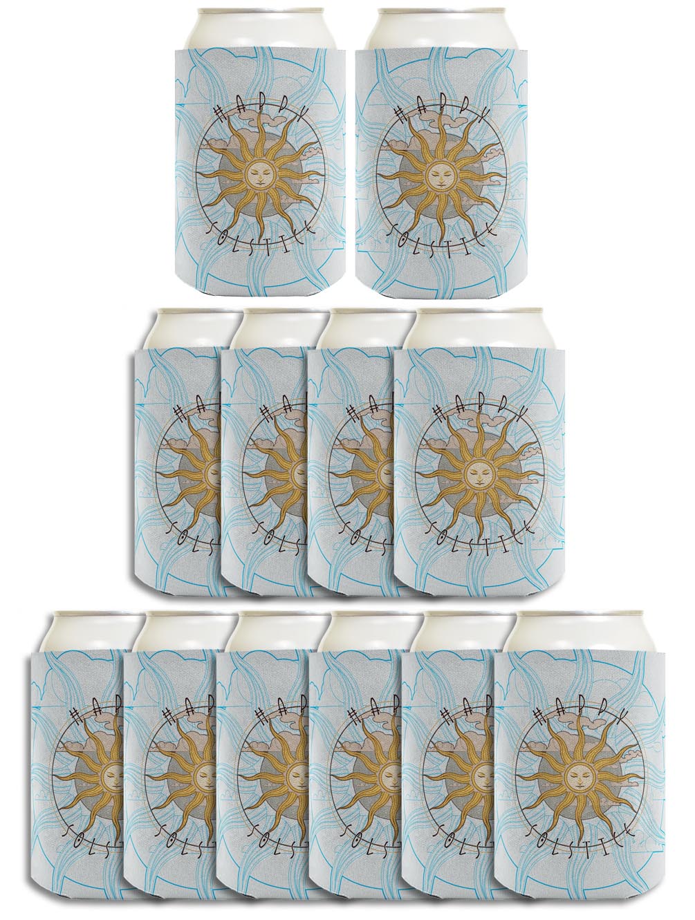 Happy Solstice Summer Solstice Standard or Slim Can Thermocooler Drink Sleeve