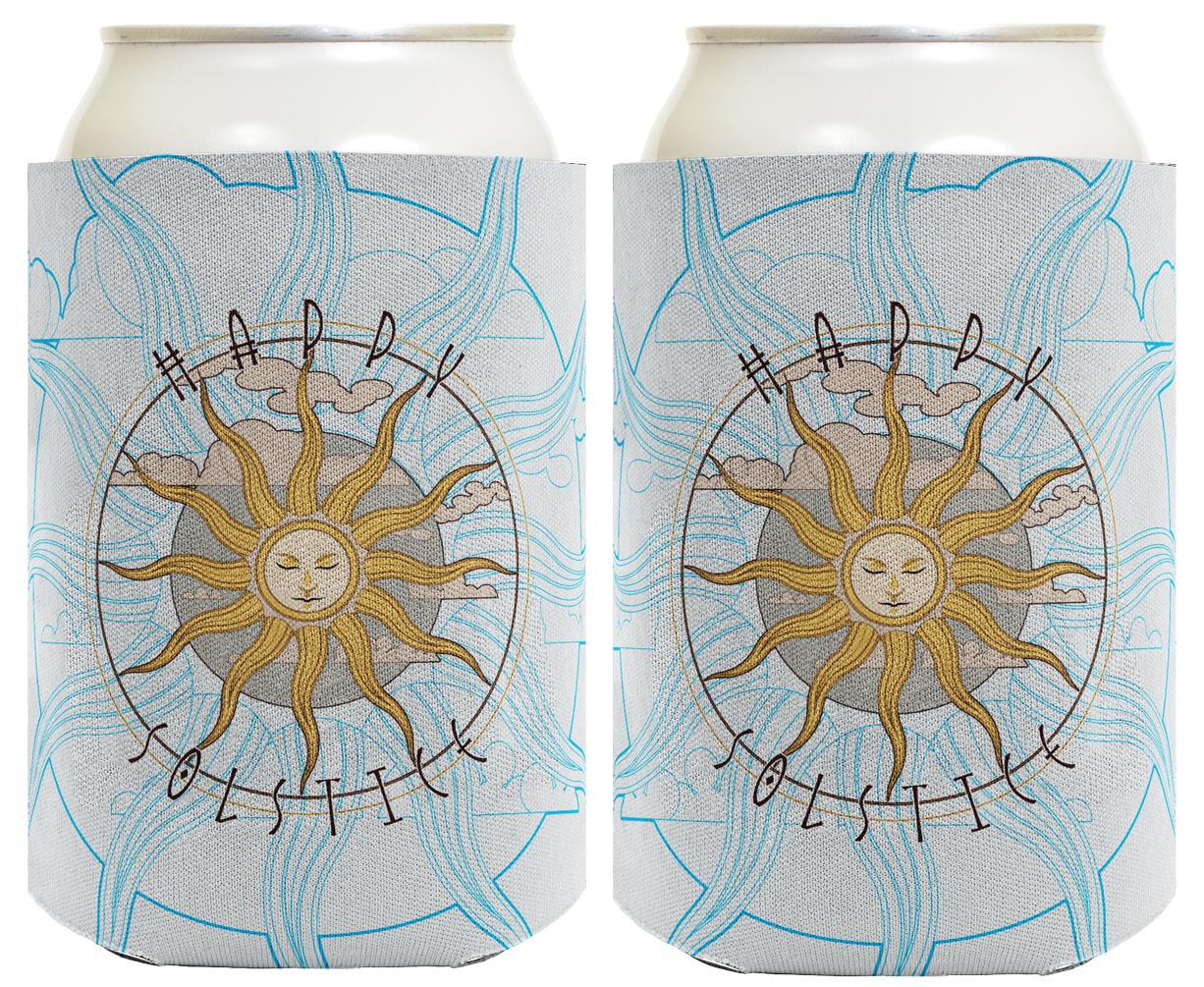 Happy Solstice Summer Solstice Standard or Slim Can Thermocooler Drink Sleeve