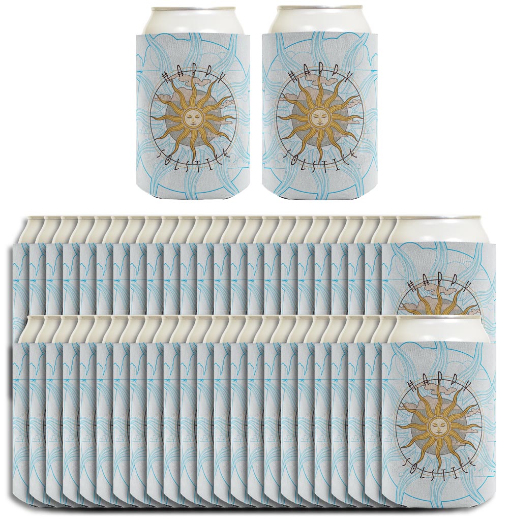 Happy Solstice Summer Solstice Standard or Slim Can Thermocooler Drink Sleeve