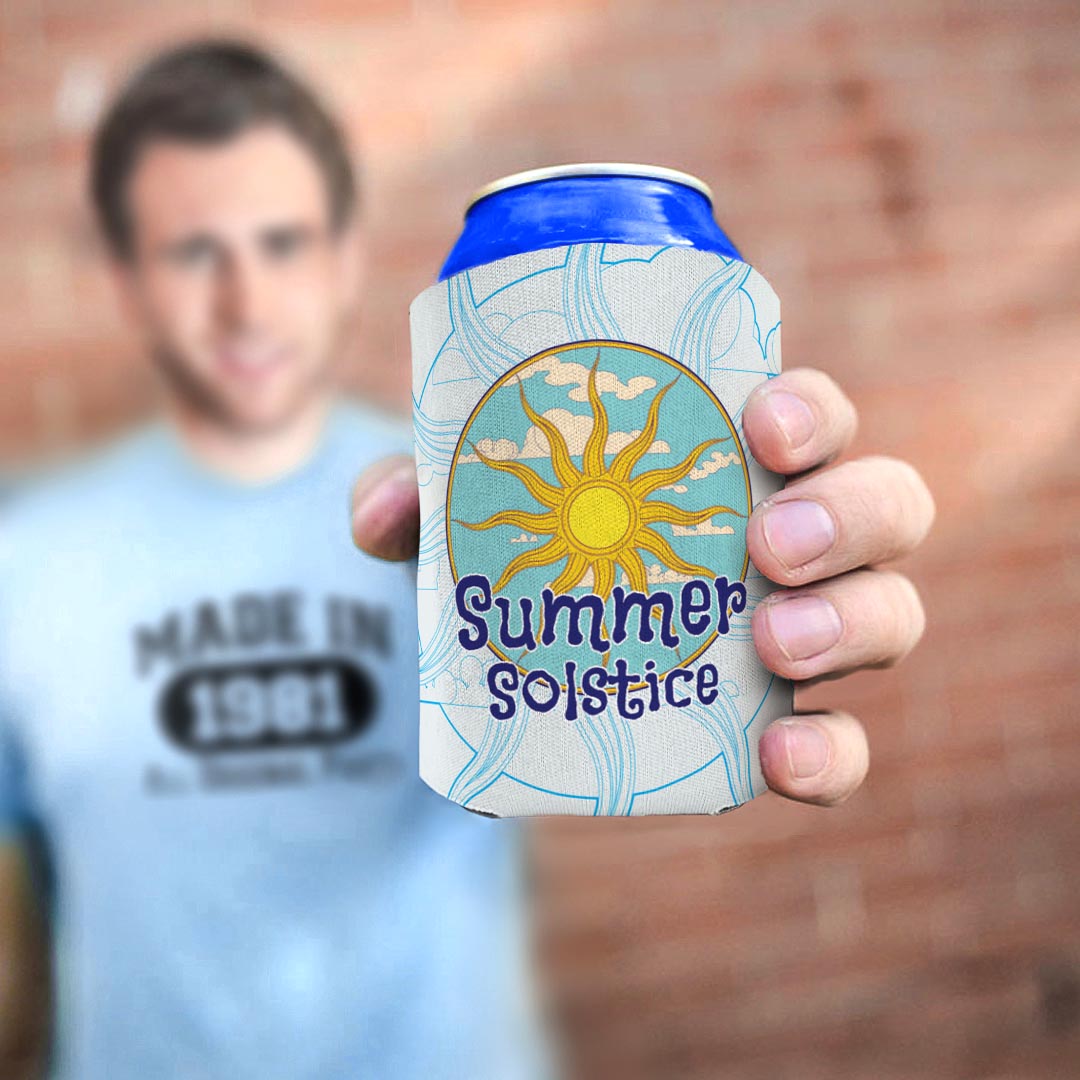 man holding drink sleeve