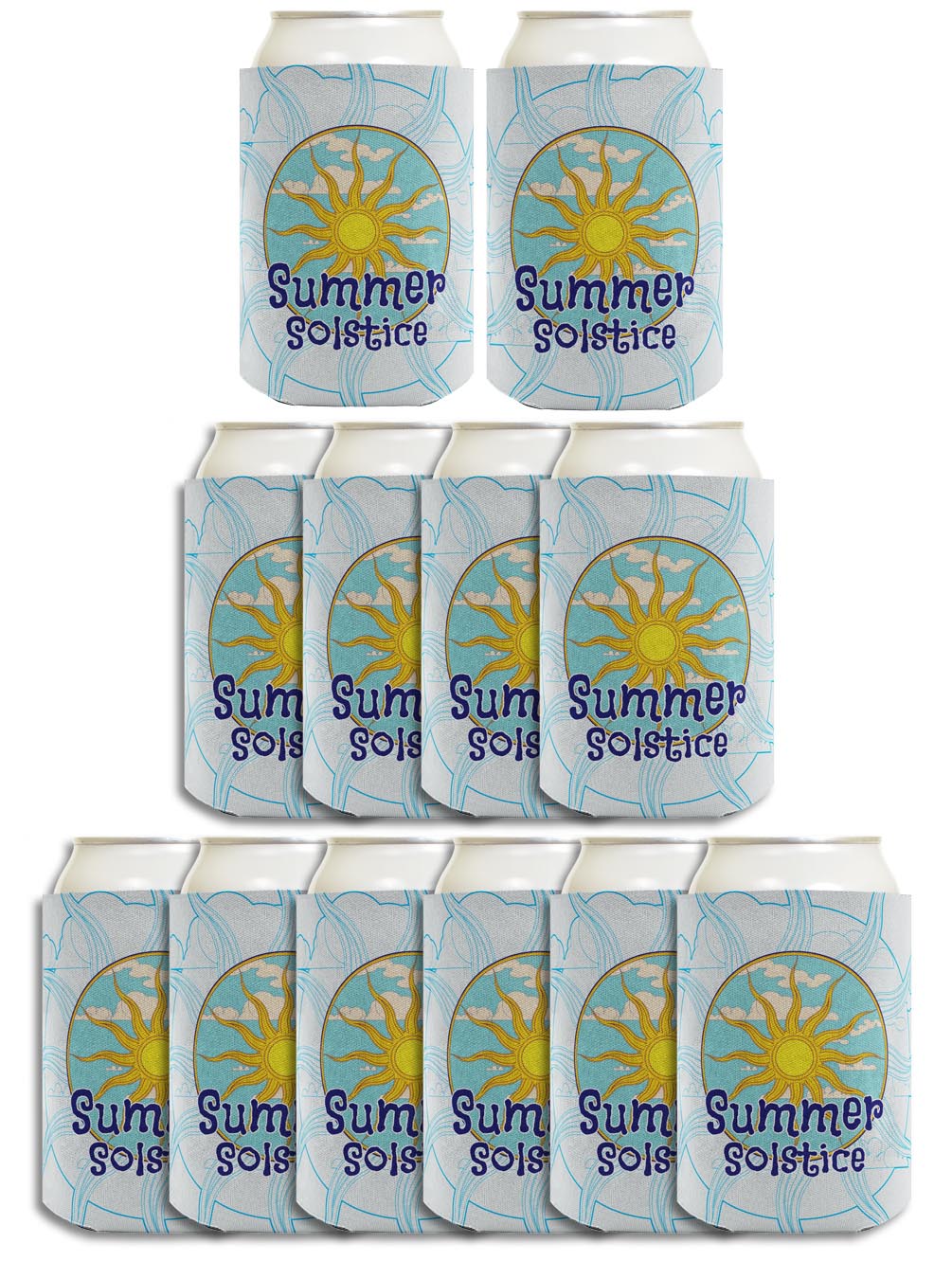 Summer Solstice Full Sun Standard or Slim Can Thermocooler Drink Sleeve