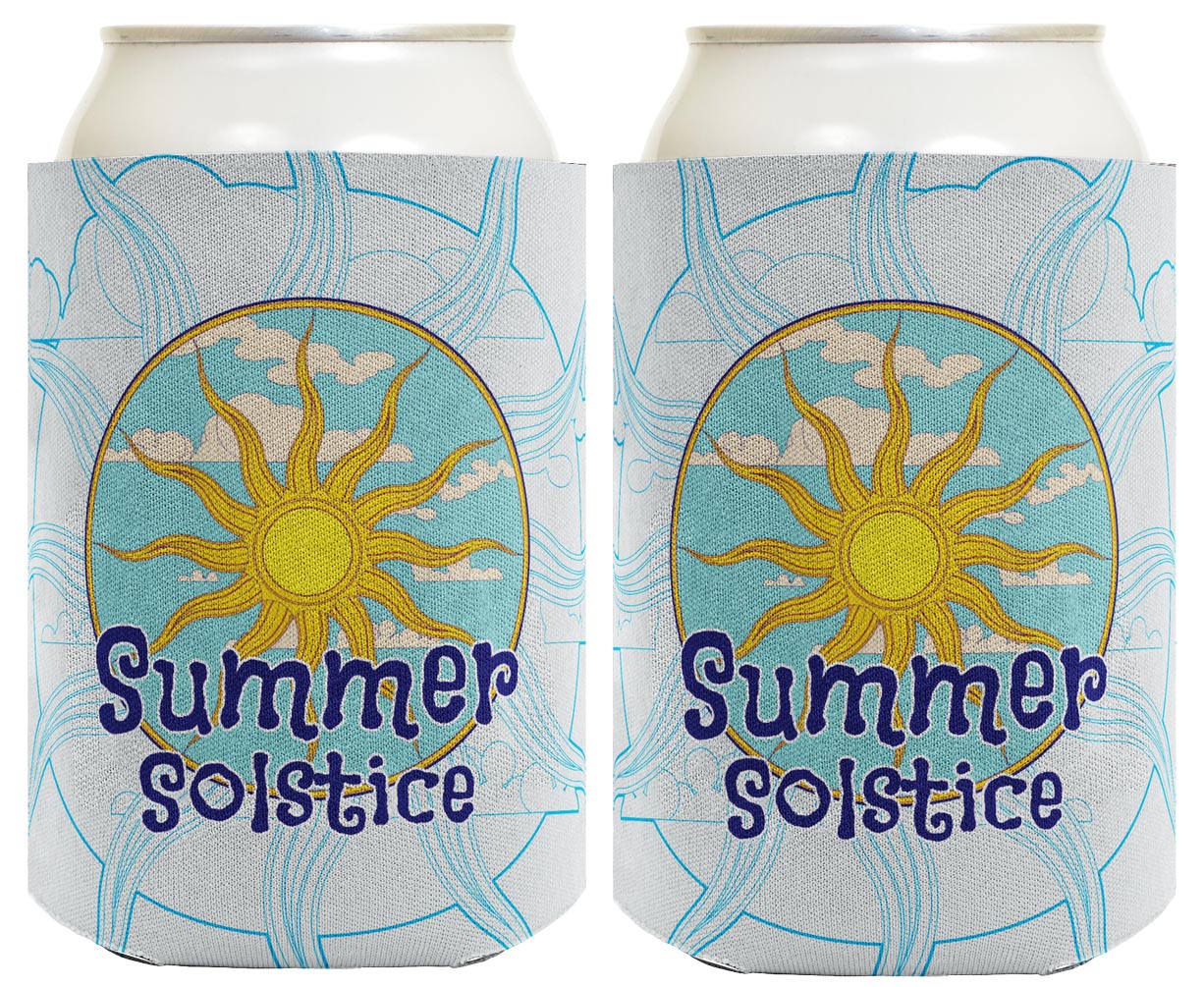 Summer Solstice Full Sun Standard or Slim Can Thermocooler Drink Sleeve