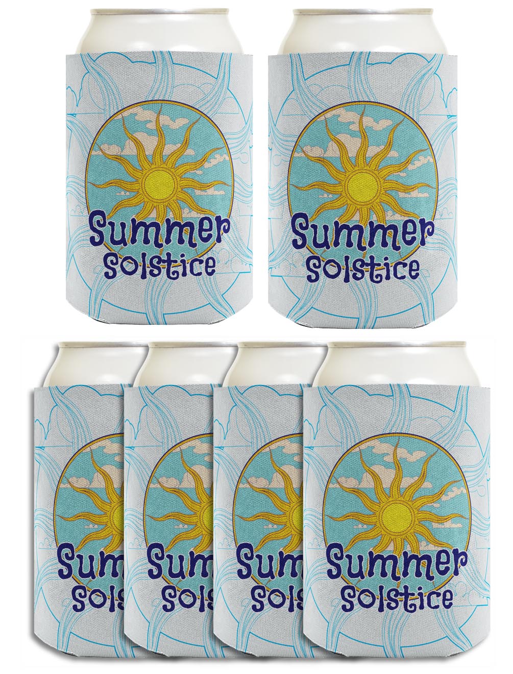 Summer Solstice Full Sun Standard or Slim Can Thermocooler Drink Sleeve
