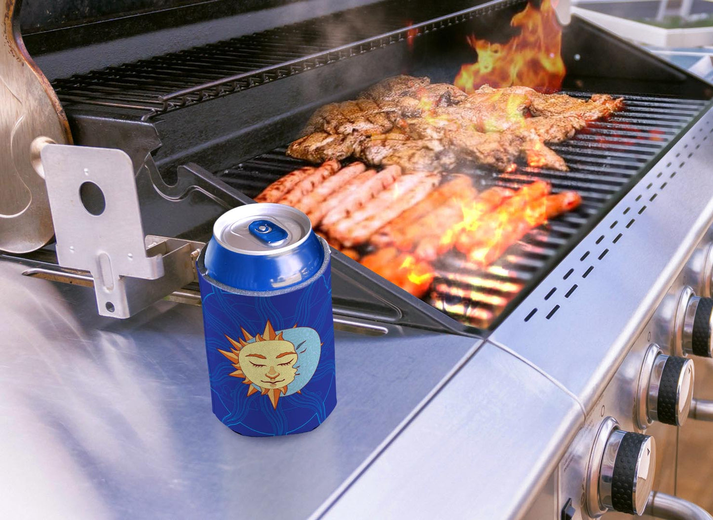 drink sleeve on a grill