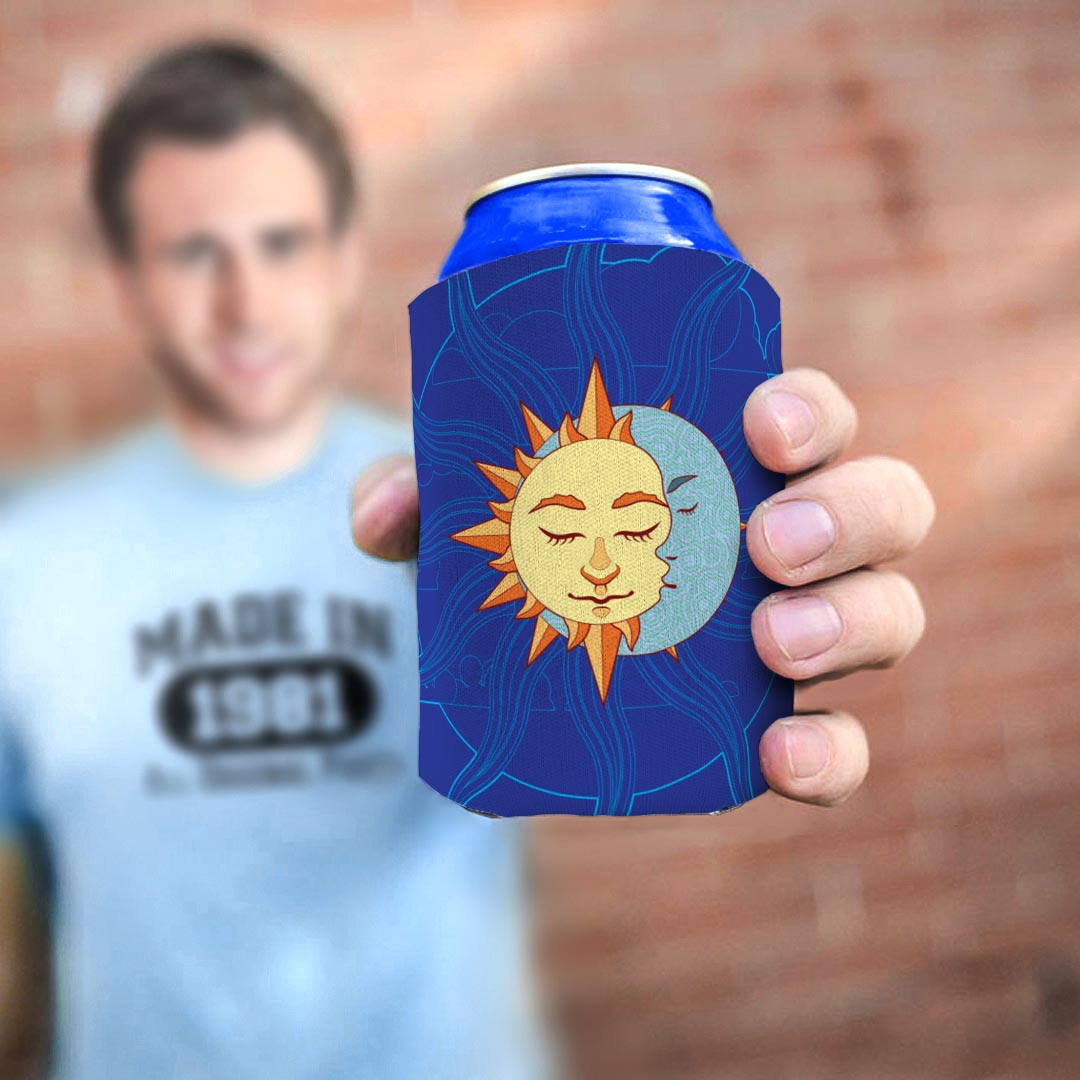 man holding drink sleeve