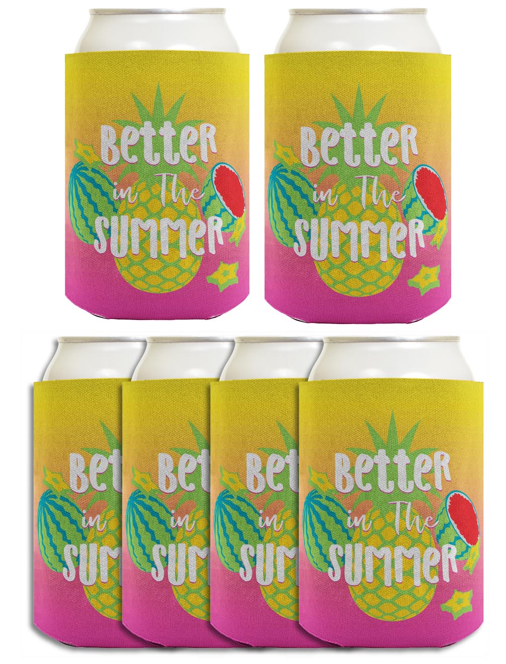 Summer Vibes Better In The Summer Standard or Slim Can Thermocooler Drink Sleeve