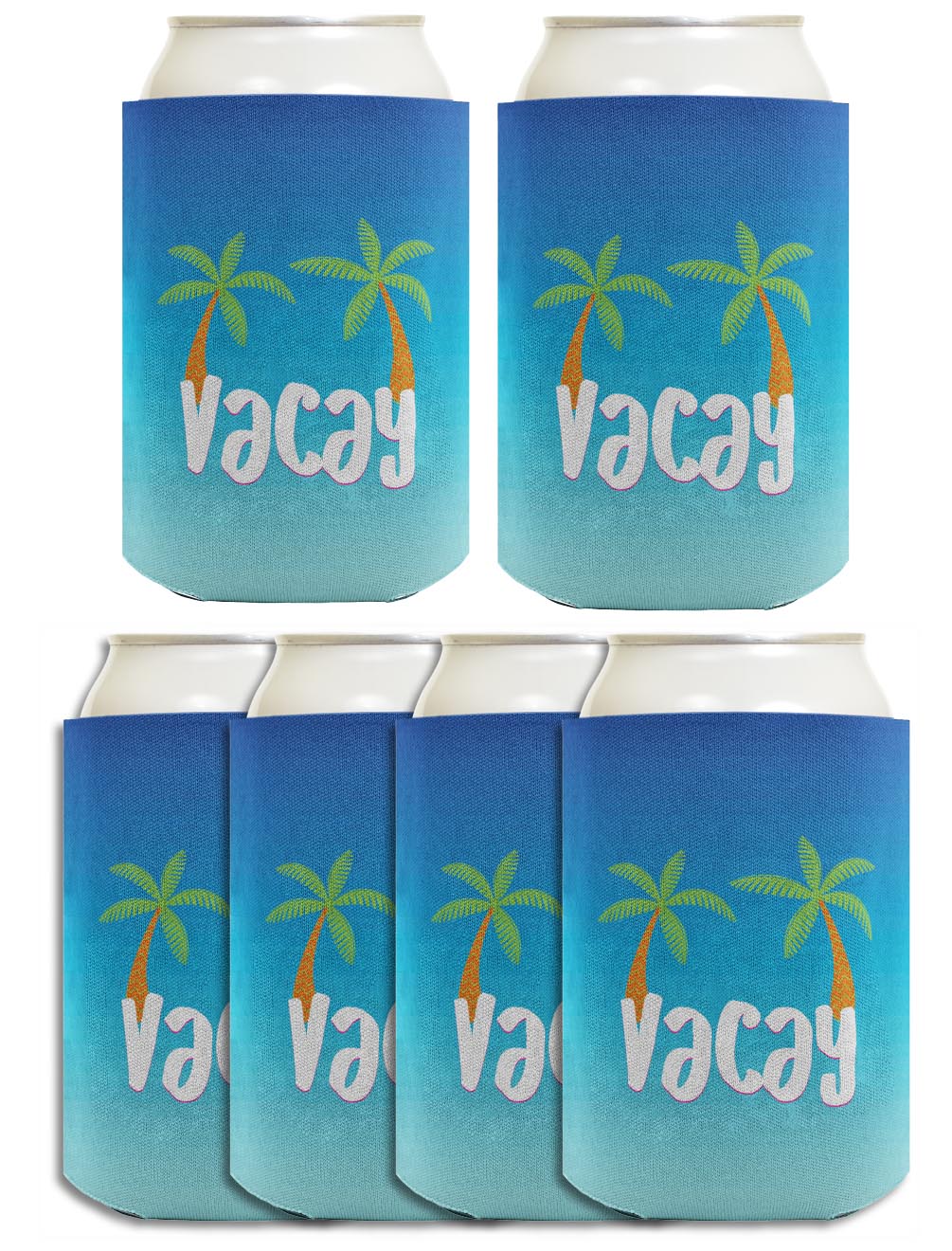 Summer Vibes Vacay Standard or Slim Can Thermocooler Drink Sleeve