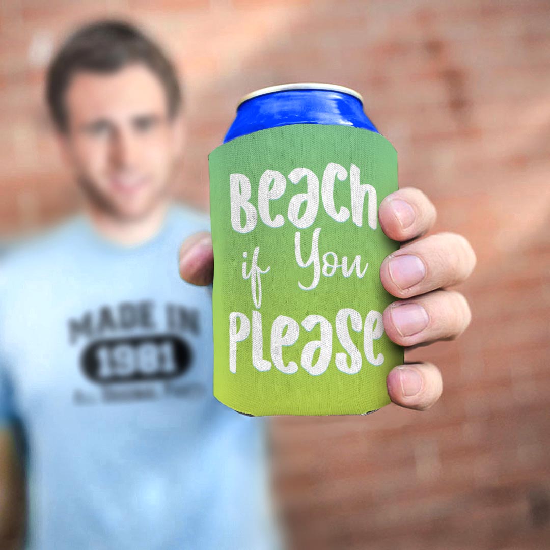 man holding drink sleeve
