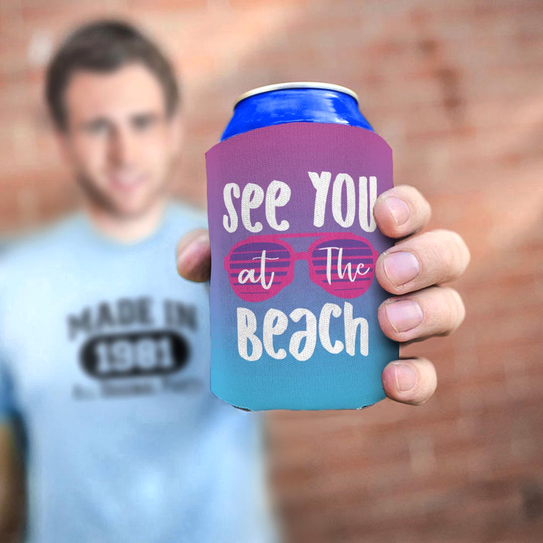man holding drink sleeve