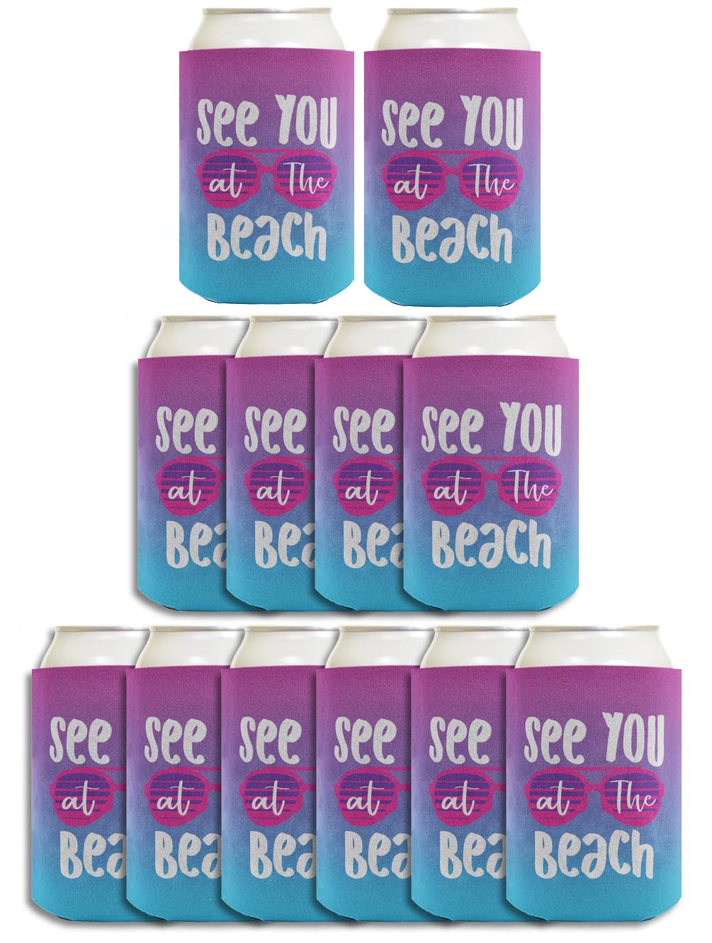 Summer Vibes See You At The Beach Standard or Slim Can Thermocooler Drink Sleeve