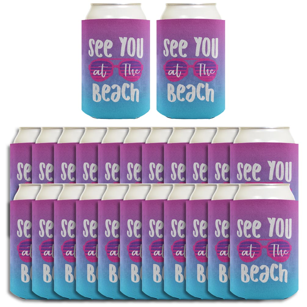 Summer Vibes See You At The Beach Standard or Slim Can Thermocooler Drink Sleeve