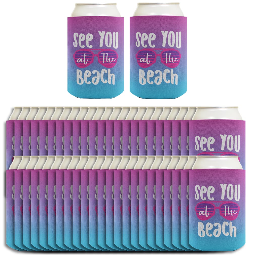 Summer Vibes See You At The Beach Standard or Slim Can Thermocooler Drink Sleeve