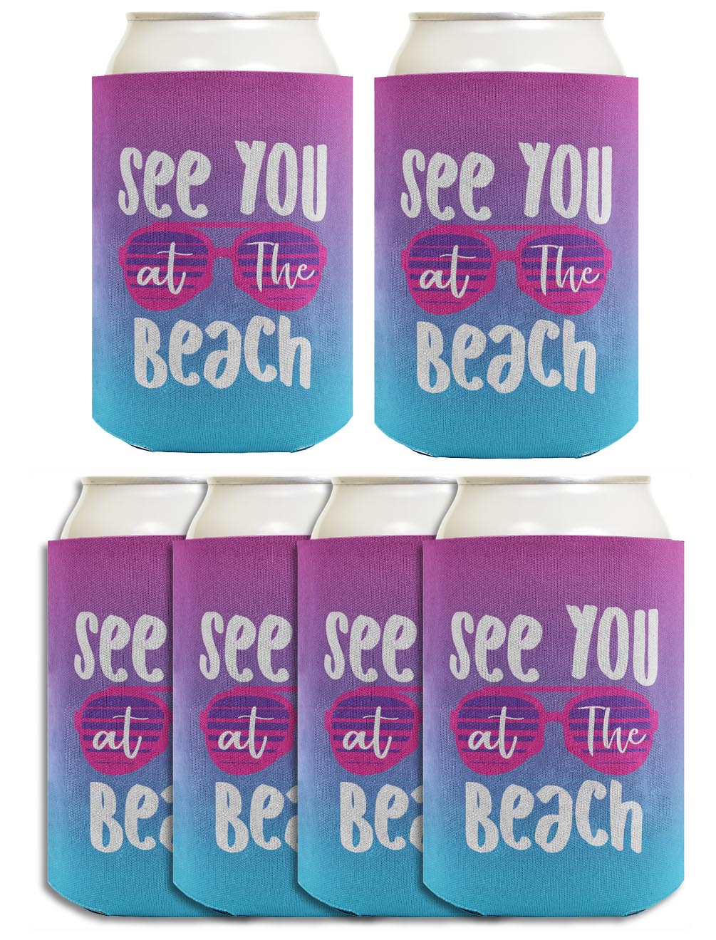 Summer Vibes See You At The Beach Standard or Slim Can Thermocooler Drink Sleeve