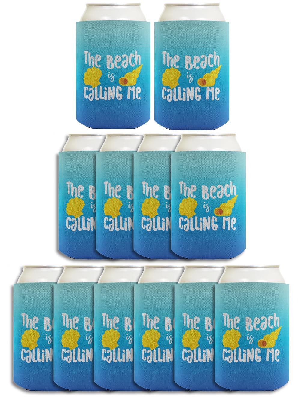 Summer Vibes The Beach Is Calling Me Standard or Slim Can Thermocooler Drink Sleeve