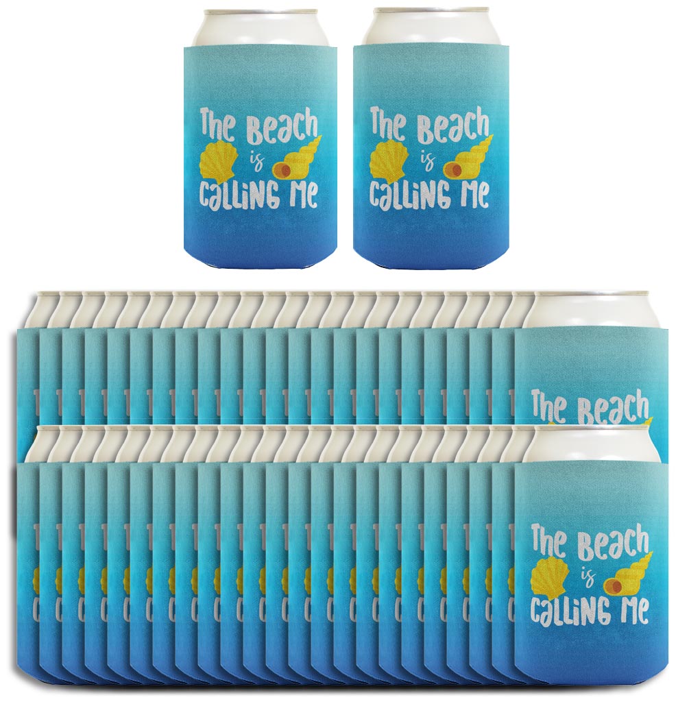 Summer Vibes The Beach Is Calling Me Standard or Slim Can Thermocooler Drink Sleeve