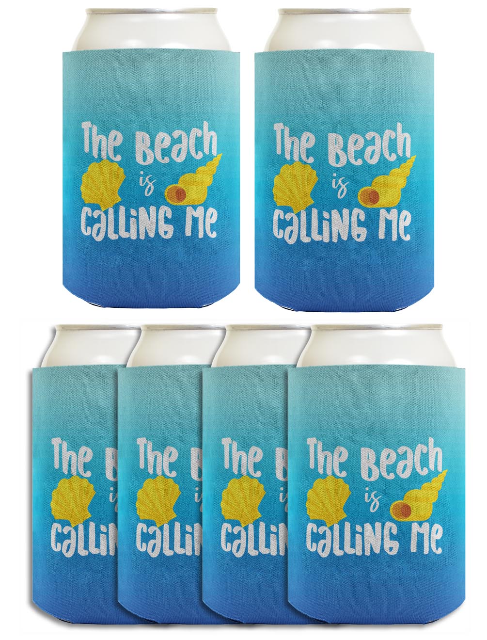 Summer Vibes The Beach Is Calling Me Standard or Slim Can Thermocooler Drink Sleeve