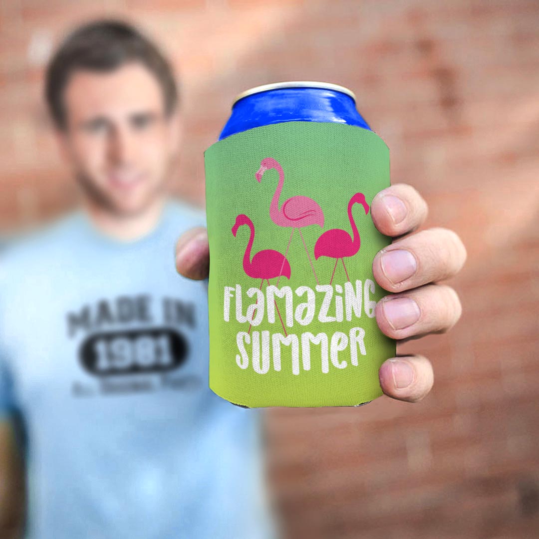 man holding drink sleeve