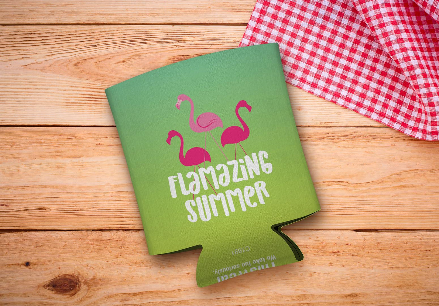 drink sleeve on a wood background