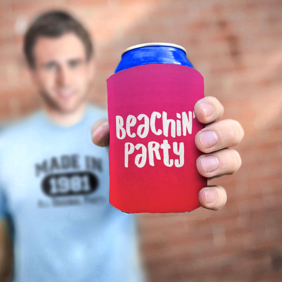 man holding drink sleeve