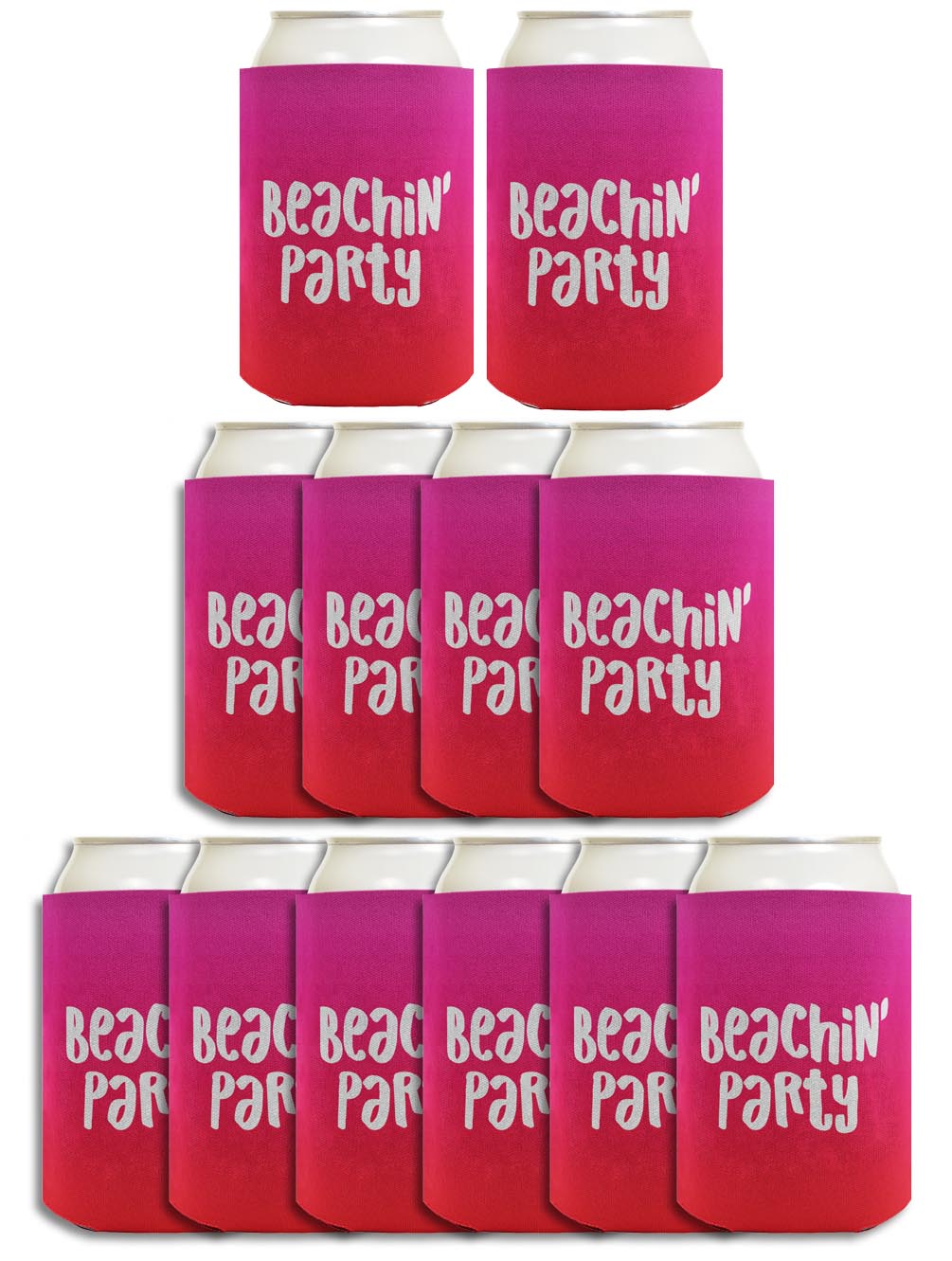 Summer Vibes Beachin Party Standard or Slim Can Thermocooler Drink Sleeve
