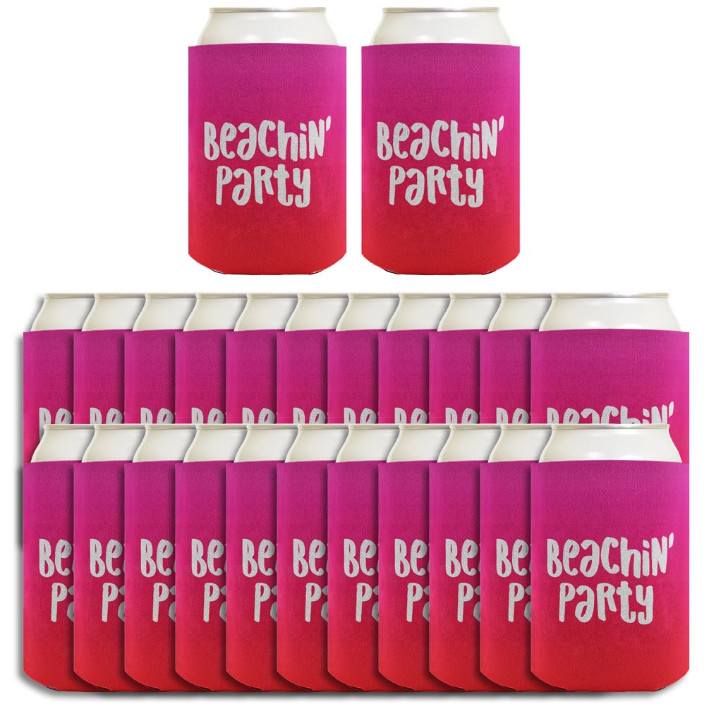 Summer Vibes Beachin Party Standard or Slim Can Thermocooler Drink Sleeve