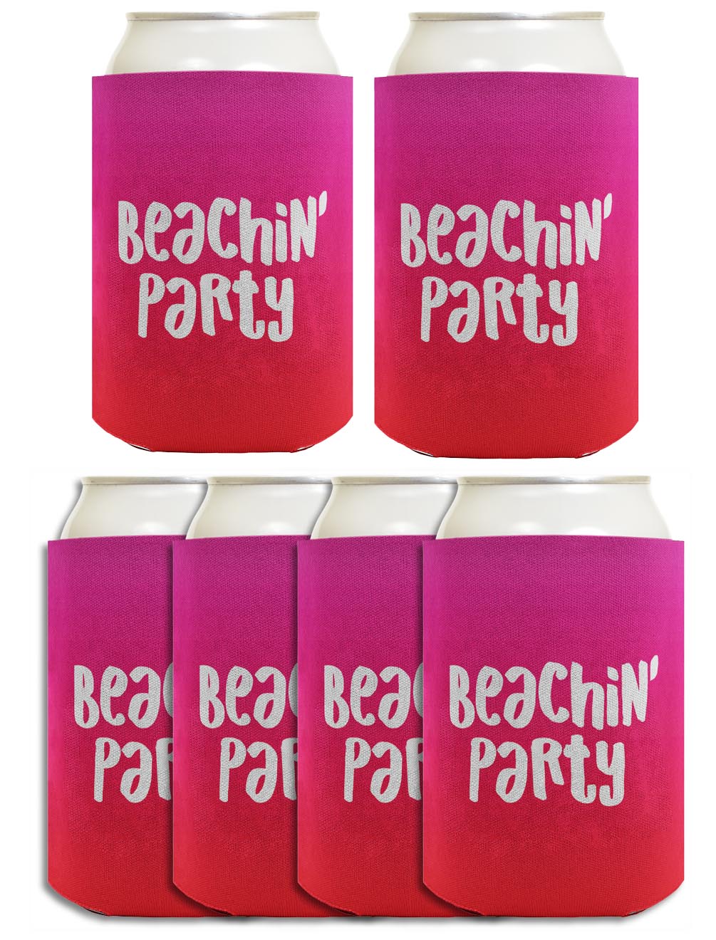 Summer Vibes Beachin Party Standard or Slim Can Thermocooler Drink Sleeve
