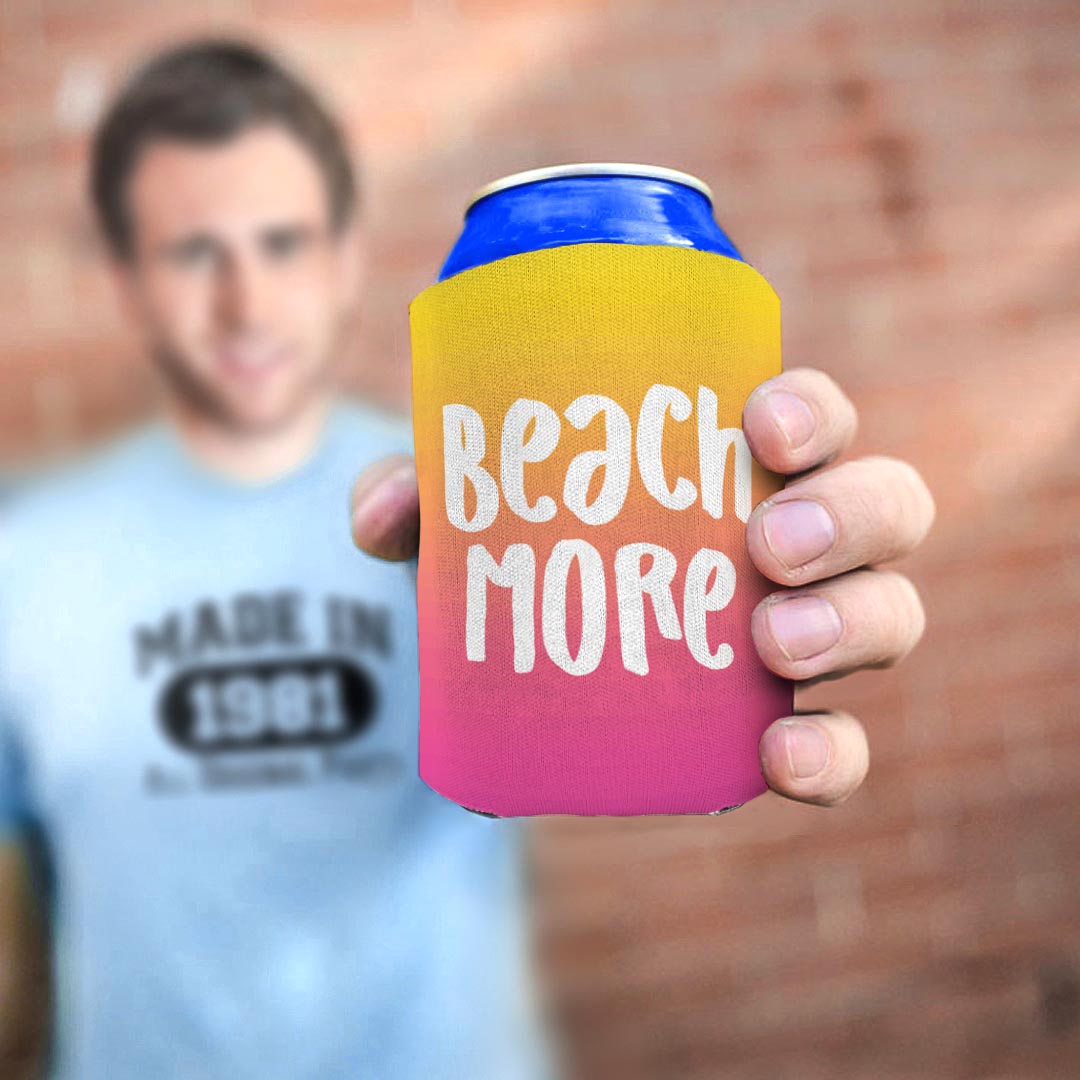man holding drink sleeve