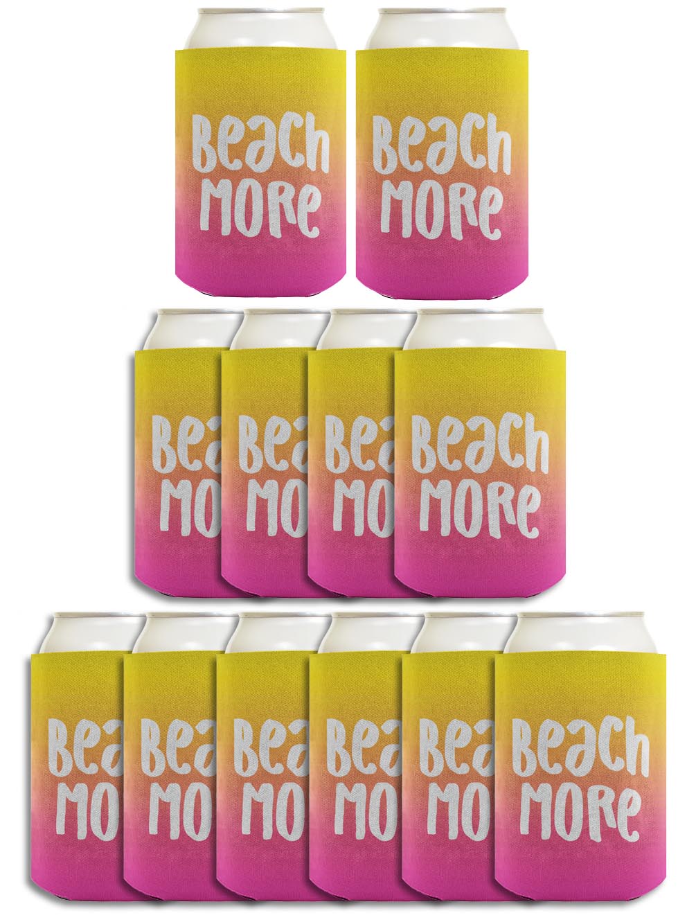 Summer Vibes Beach More Standard or Slim Can Thermocooler Drink Sleeve