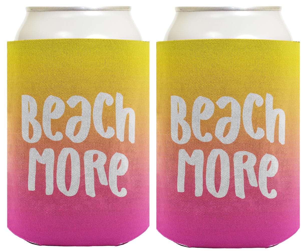 Summer Vibes Beach More Standard or Slim Can Thermocooler Drink Sleeve