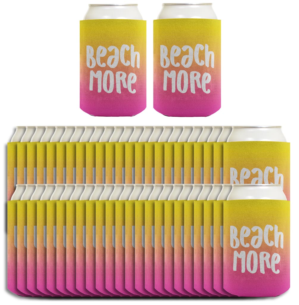 Summer Vibes Beach More Standard or Slim Can Thermocooler Drink Sleeve