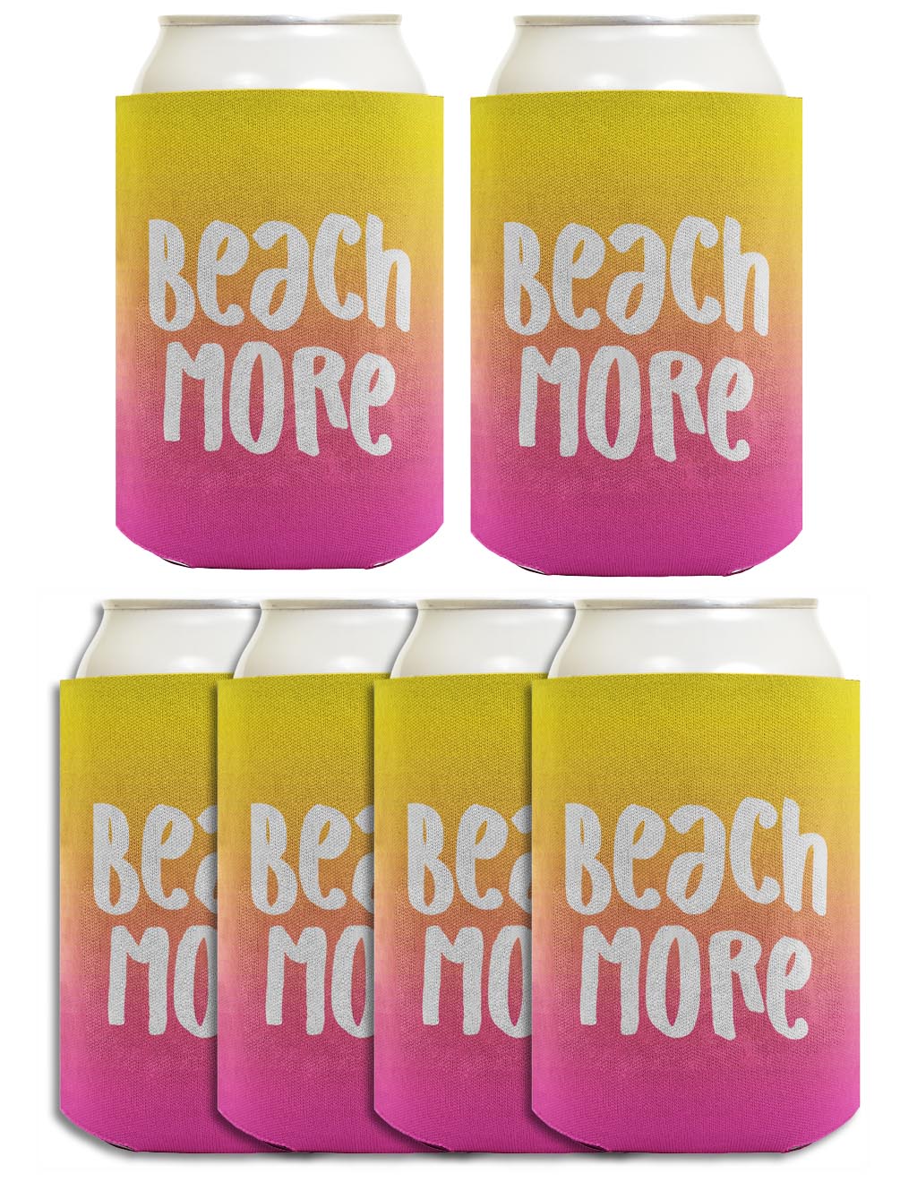 Summer Vibes Beach More Standard or Slim Can Thermocooler Drink Sleeve