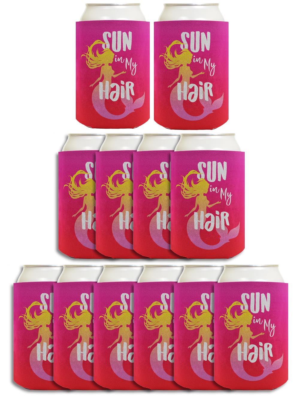 Summer Vibes Sun In My Hair Standard or Slim Can Thermocooler Drink Sleeve