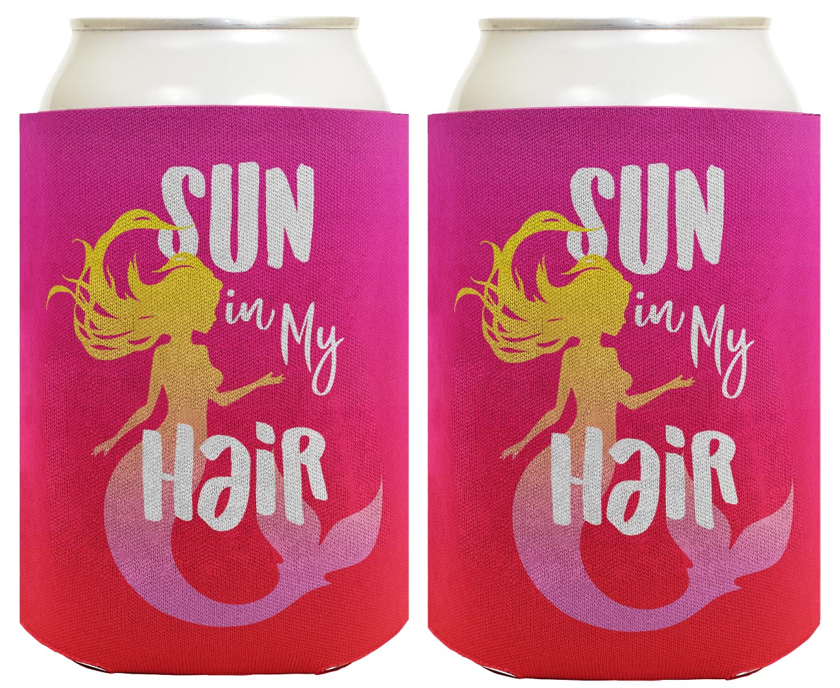 Summer Vibes Sun In My Hair Standard or Slim Can Thermocooler Drink Sleeve