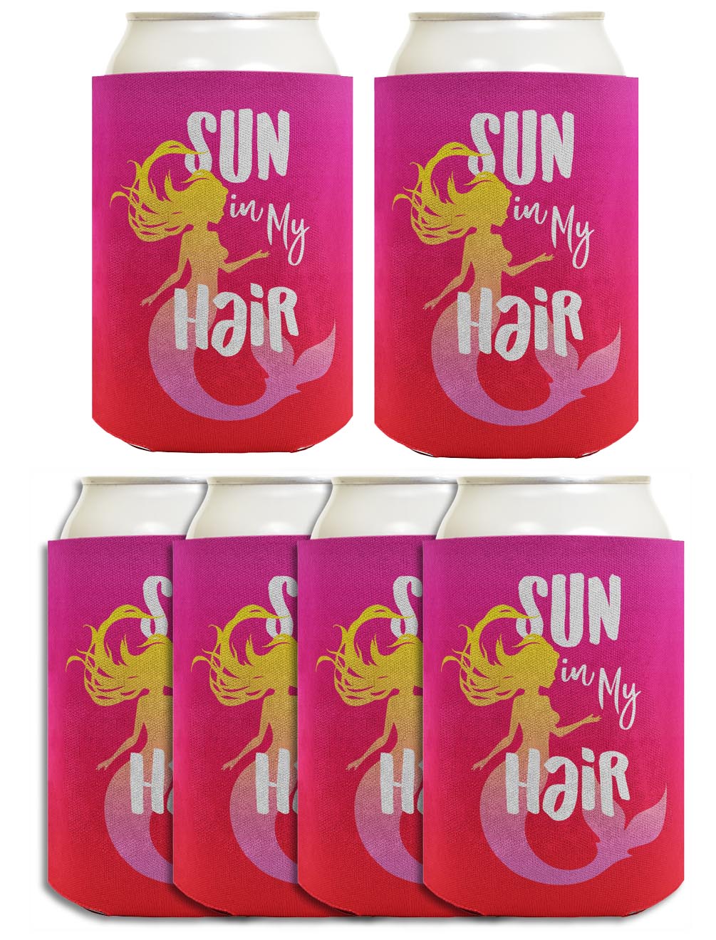 Summer Vibes Sun In My Hair Standard or Slim Can Thermocooler Drink Sleeve