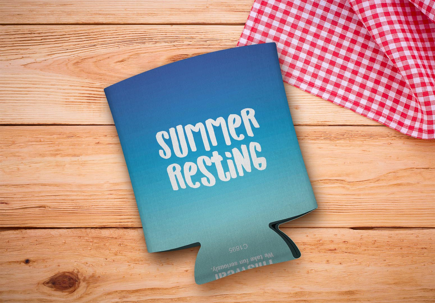 drink sleeve on a wood background
