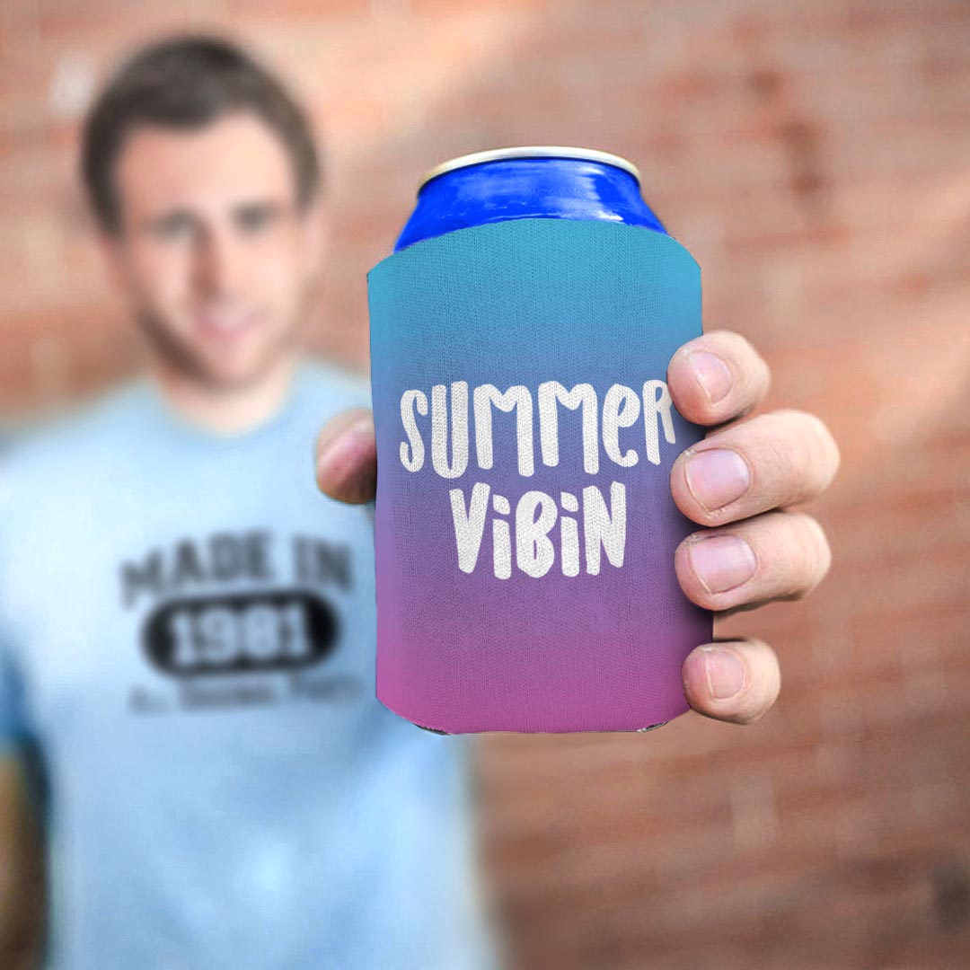 man holding drink sleeve