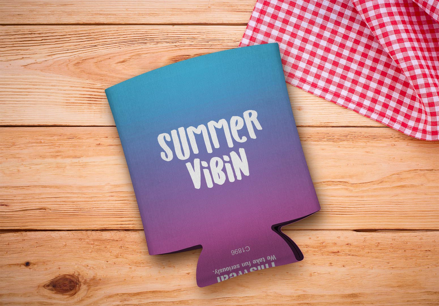 drink sleeve on a wood background