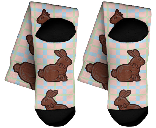 Chocolate Easter Bunnys 1 Pair Novelty Crew Socks