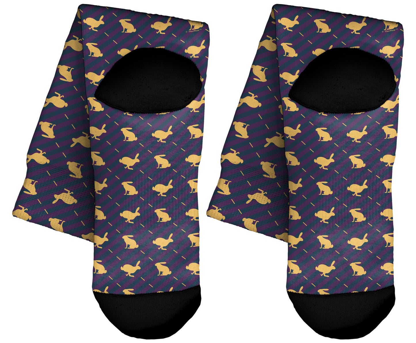Classic Bunny Silhouette Pattern 1 Pair Novelty Crew Socks