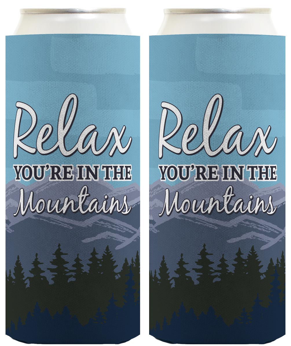 Relax You're in the Mountains Standard or Slim Can Thermocooler Drink Sleeve