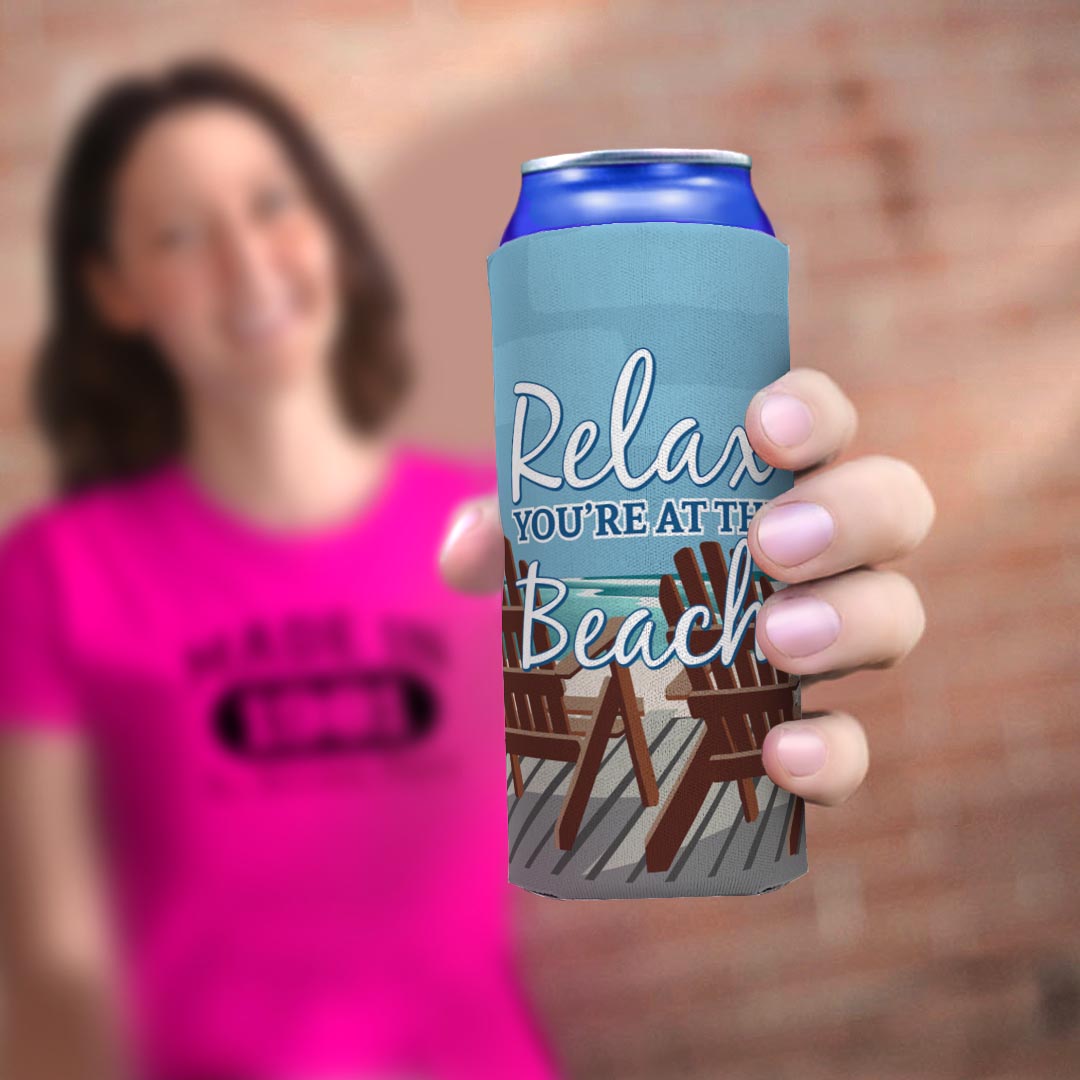 woman holding drink sleeve
