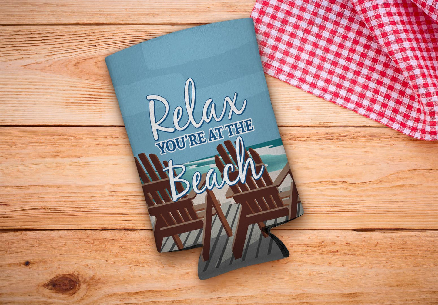 drink sleeve on a wood background