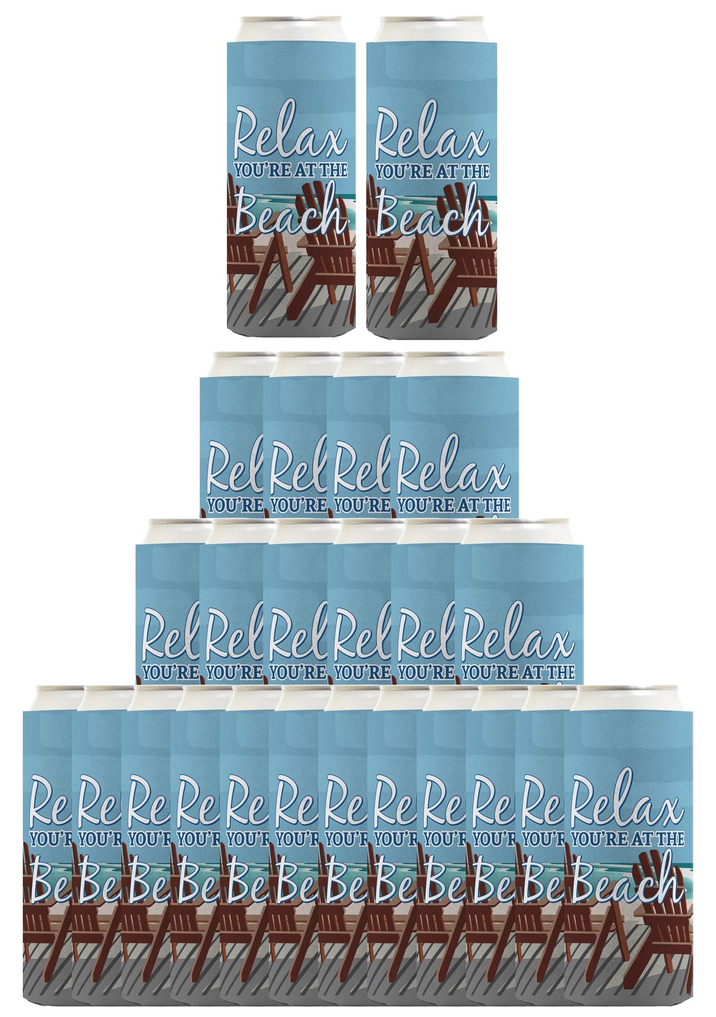 Relax You're at the Beach Standard or Slim Can Thermocooler Drink Sleeve