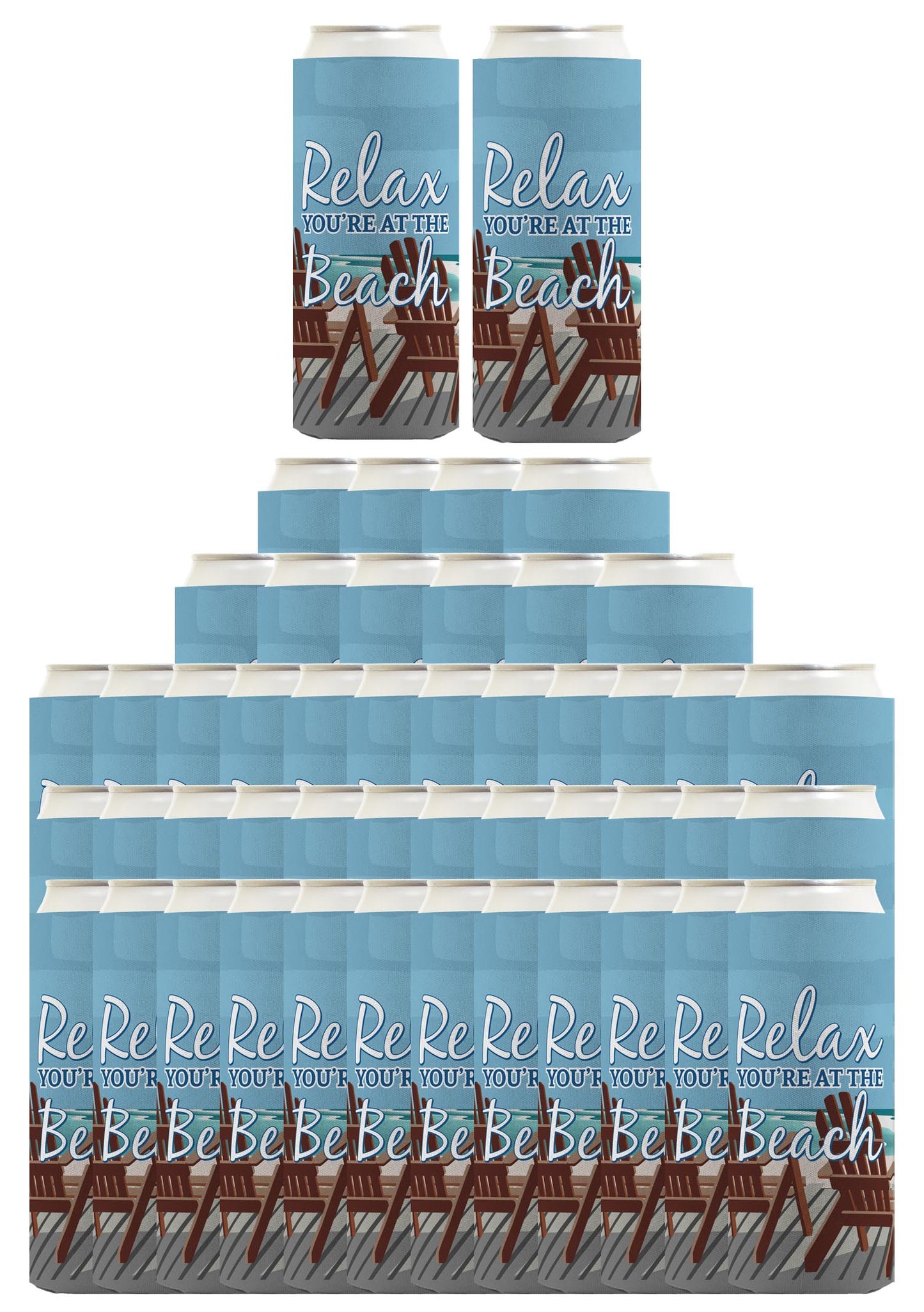 Relax You're at the Beach Standard or Slim Can Thermocooler Drink Sleeve