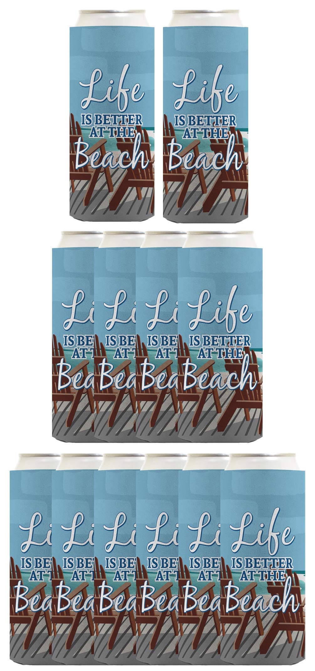 Life is Better at the Beach Standard or Slim Can Thermocooler Drink Sleeve