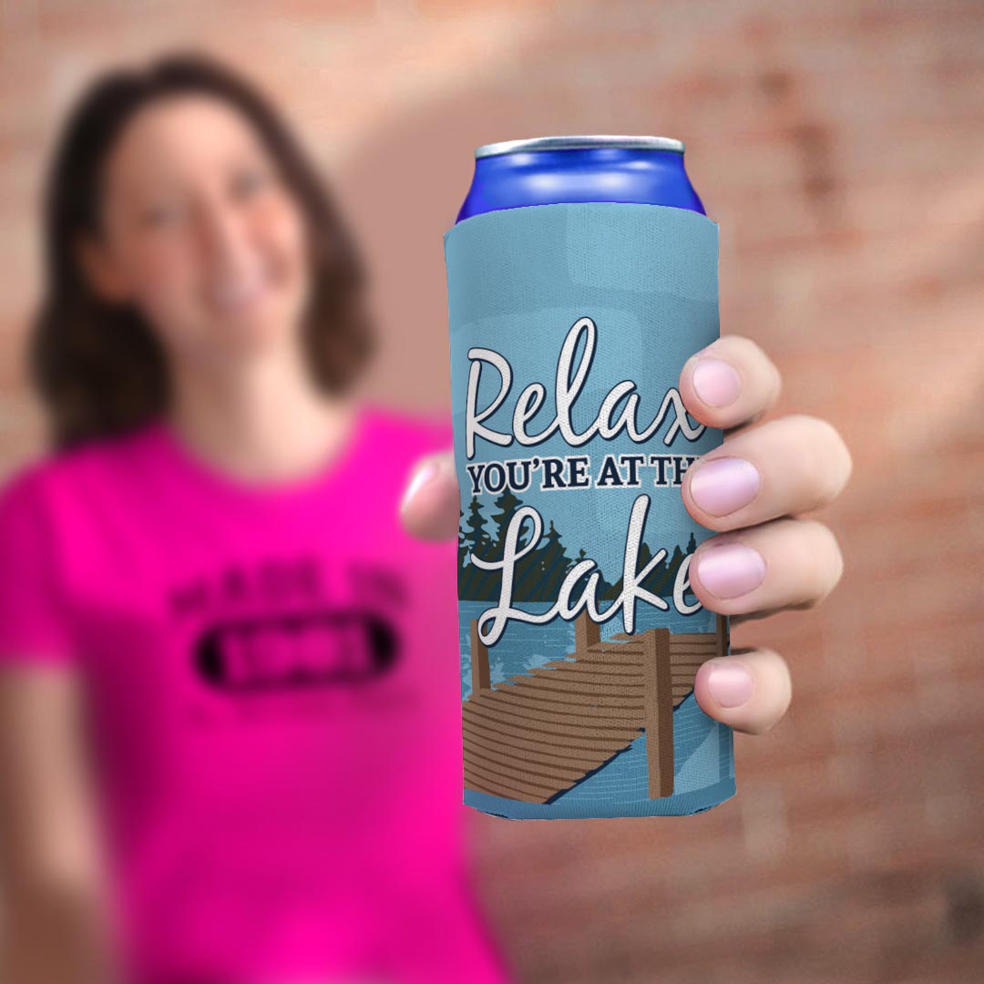 woman holding drink sleeve